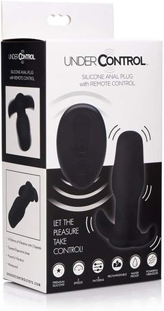 Under Control Thrusting Anal Plug with Remote Control – Rechargeable Warming Silicone Vibrating Plug
