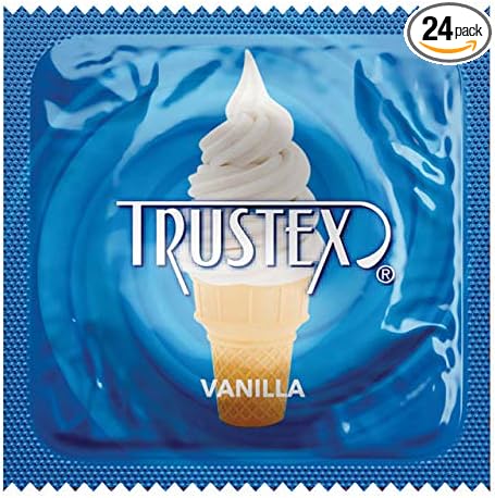 Trustex Vanilla Flavored Lubricated Latex Condoms – 3 Pack with Reservoir Tip