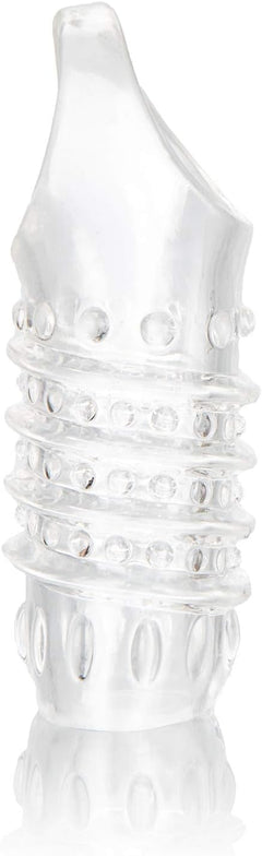 CalExotics Stimulation Enhancer Clear – Textured TPE Girth Enhancing Sleeve