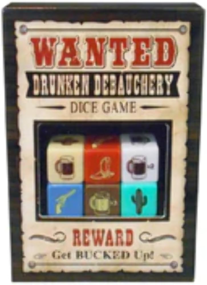 Wanted Debauchery Dice – Wild Adult Party Drinking Game for 3–6 Players | Kheper Games