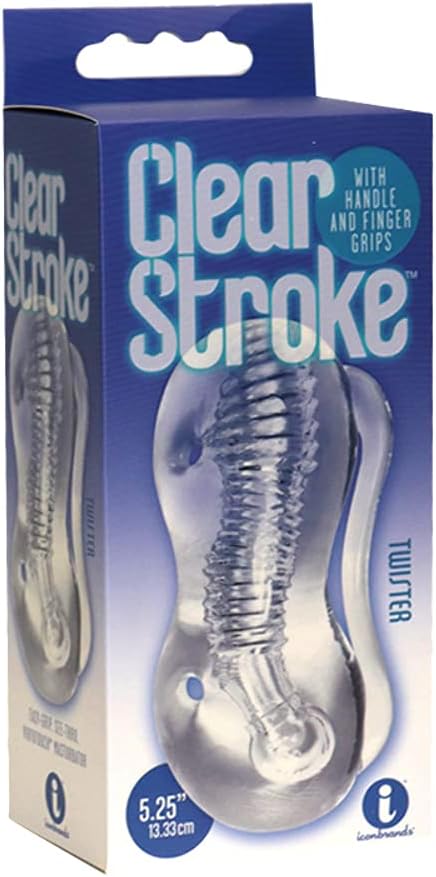 The 9S Clear Stroke Twister Masturbator – Textured TPE Male Stroker with Handle