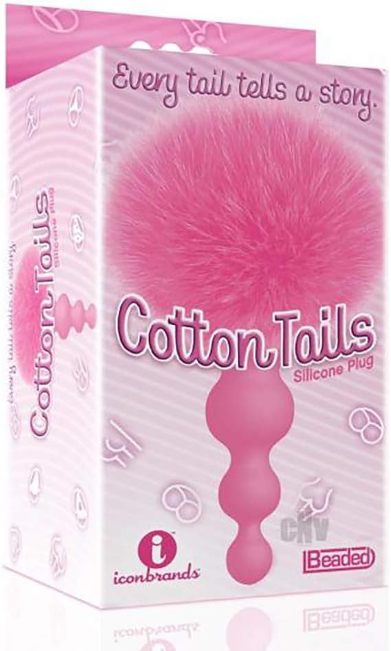 The 9S Cottontails Bunny Tail Butt Plug Beaded Pink – Silicone Bunny Tail Anal Plug