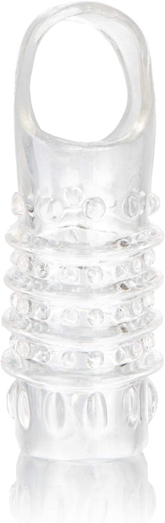 CalExotics Stimulation Enhancer Clear – Textured TPE Girth Enhancing Sleeve