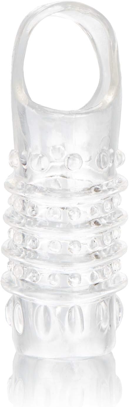 CalExotics Stimulation Enhancer Clear – Textured TPE Girth Enhancing Sleeve