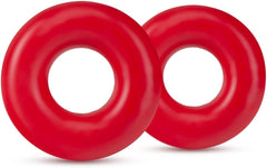 Stay Hard Donut Rings Oversized Red 2-Pack – Stretchy TPE Cock Rings