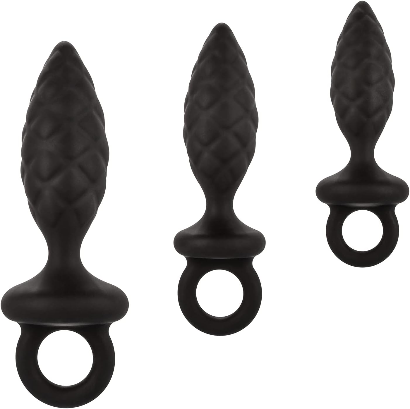 CalExotics Silicone Anal Probe Kit – 3-Piece Graduated Quilted Butt Plug Set