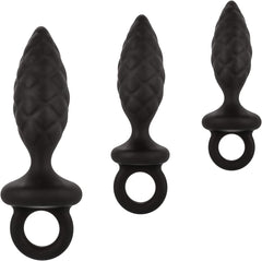 CalExotics Silicone Anal Probe Kit – 3-Piece Graduated Quilted Butt Plug Set