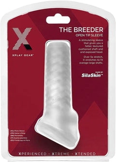 XPlay Breeder Sleeve Clear – Textured Silicone Penis Enhancement Sleeve
