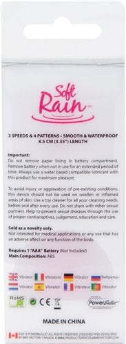 Soft Rain Power Bullet 3 Inch Breeze Coated 7 Function - Pink