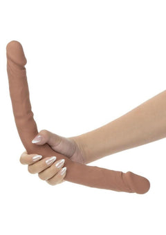 CalExotics Studs Bend & Hold Dual Dong 16" Brown – Flexible Silicone Double-Ended Toy