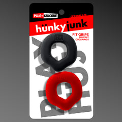 Fit Grips 2-Pack Ergo-Fit Cockrings Black Red