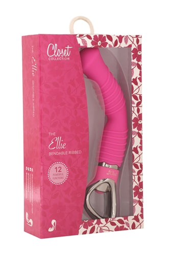 Ellie G Bendable Vibrator Ribbed - Pink