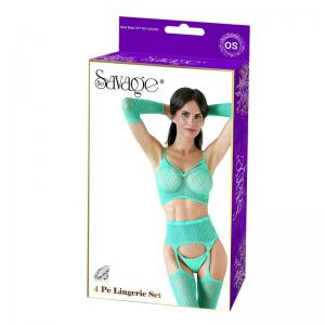 4PC LINGERIE SET GREEN