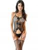 SWEETHEART RHINESTONE BODYSTOCKING - BLACK