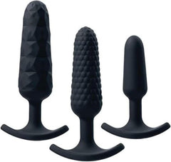 Trio Anal Plug Set Black – 3 Silicone Butt Plugs for Beginner to Advanced