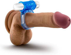 Stay Hard 10 Function Vibrating Bull Ring Blue – Rechargeable Silicone Cock Ring