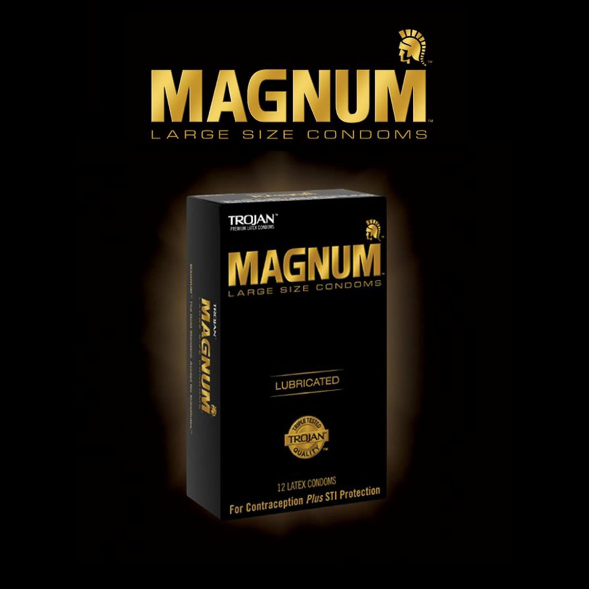 Trojan Magnum Original Large Size Lubricated Condoms – 12 Pack Premium Latex Condoms with Reservoir Tip