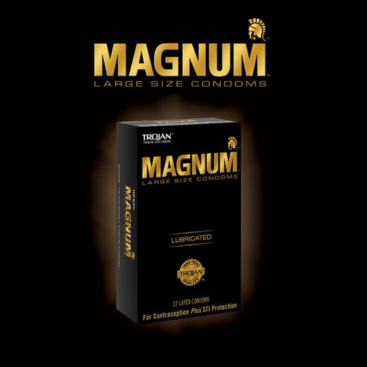 Trojan Magnum Original Large Size Lubricated Condoms – 12 Pack Premium Latex Condoms with Reservoir Tip