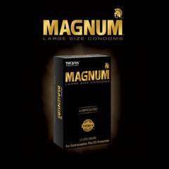 Trojan Magnum Original Large Size Lubricated Condoms – 12 Pack Premium Latex Condoms with Reservoir Tip
