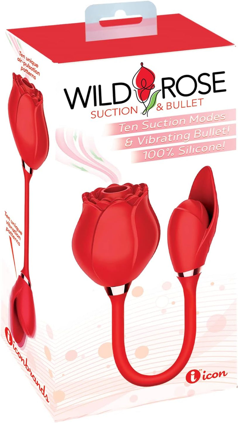 Wild Rose & Bullet Rechargeable Silicone Suction Vibrator