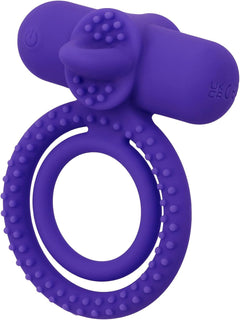 Silicone Rechargeable Dual Climaxer – Purple Vibrating Couples Enhancer