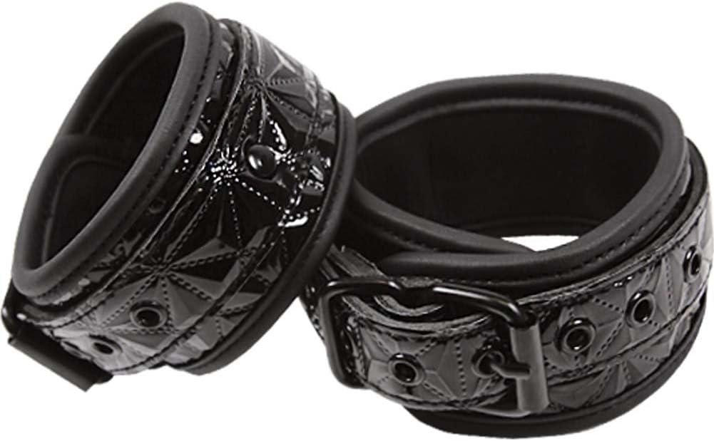 Sinful Wrist Cuffs Black – Adjustable Vinyl & Neoprene Restraints