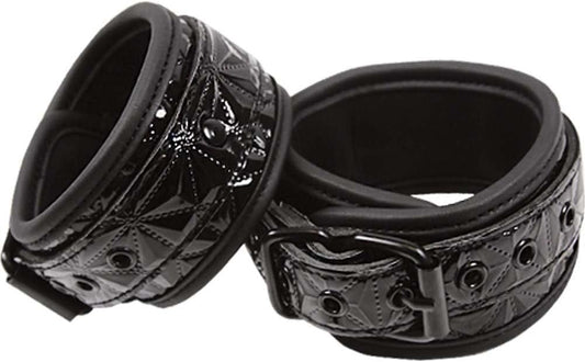 Sinful Wrist Cuffs Black – Adjustable Vinyl & Neoprene Restraints