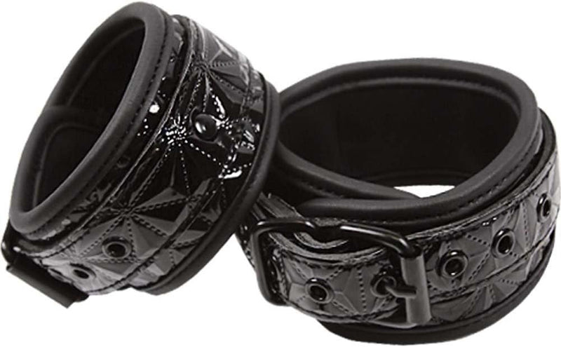 Sinful Wrist Cuffs Black – Adjustable Vinyl & Neoprene Restraints