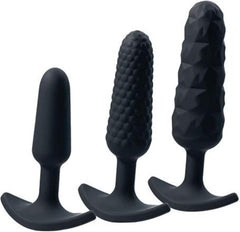 Trio Anal Plug Set Black – 3 Silicone Butt Plugs for Beginner to Advanced
