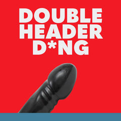 Smooth Double Header – 18-Inch Black Double Dildo