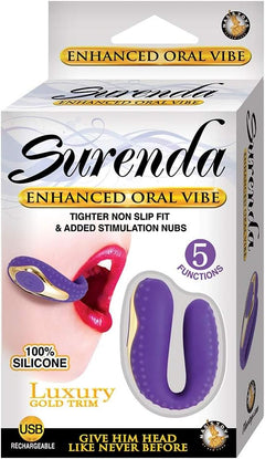 Surenda Enhanced Oral Vibe Purple – Rechargeable Silicone Oral Stimulation Vibrator