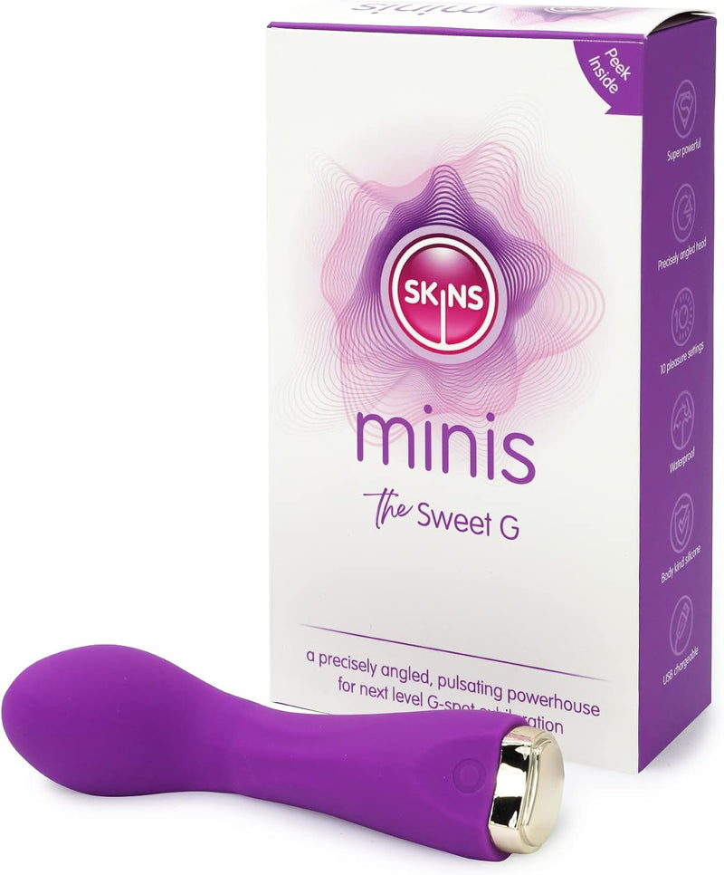 SKINS Minis The Sweet G G-Spot Vibrator – Rechargeable Silicone Vibrator with 10 Vibration Modes