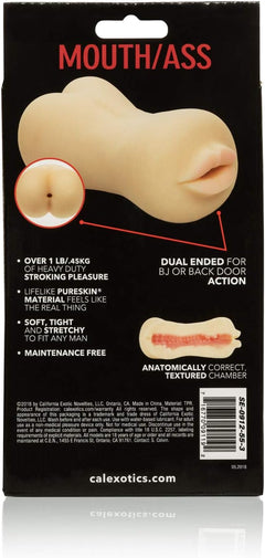 CalExotics Stroke It Mouth & Ass – Realistic Dual Ended PureSkin Male Stroker
