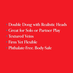 Smooth Double Header – 18-Inch White Double Dildo