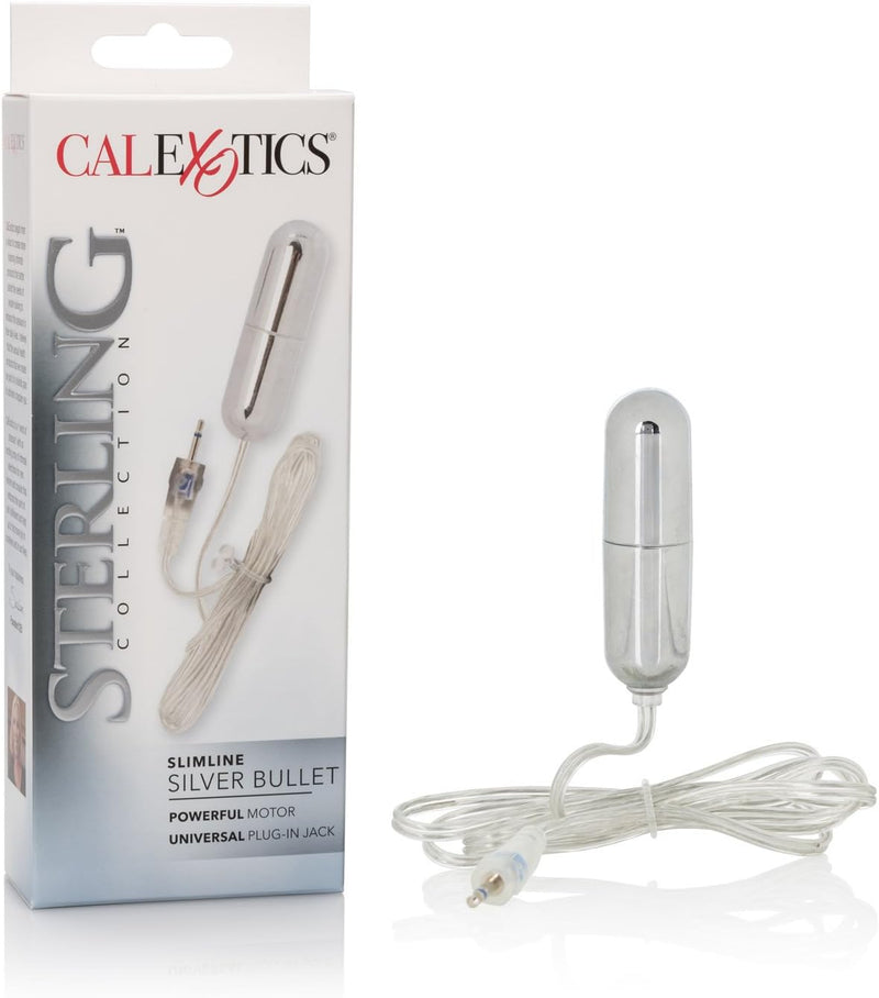 CalExotics Sterling Collection Slim Silver Bullet Vibrator – Compact Metal Bullet Vibe