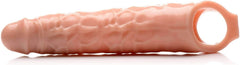 Size Matters 3 Inch Flesh Penis Extender Sleeve – TPR Penis Enhancer with Support Strap