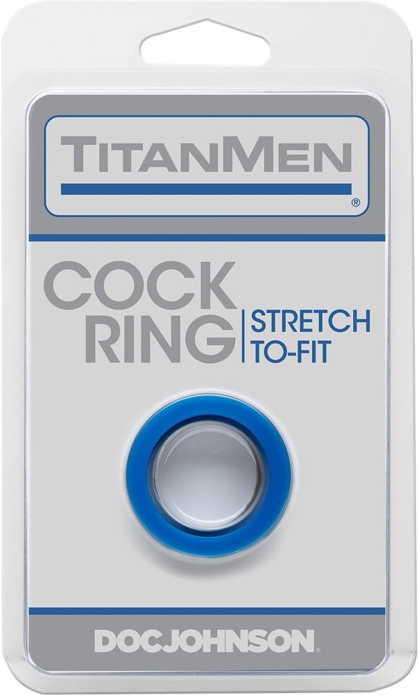 Doc Johnson TitanMen Stretch-to-Fit Cock Ring, Blue