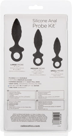 CalExotics Silicone Anal Probe Kit – 3-Piece Graduated Quilted Butt Plug Set