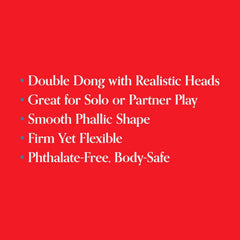 Smooth Double Header – 18-Inch Black Double Dildo