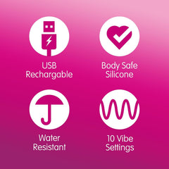 Skins Super Excite Rechargeable Bullet Vibrator Pink – Compact Wireless Personal Massager