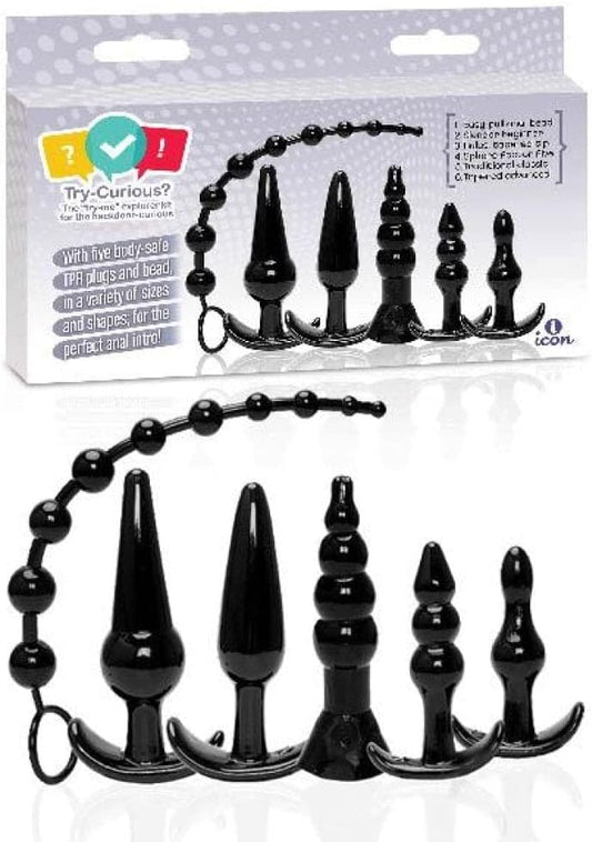Try-Curious Anal Plug Kit – Black