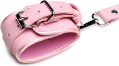 Strict Bondage Harness with Bows Pink XL/2XL – Adjustable PU Leather Restraint Harness