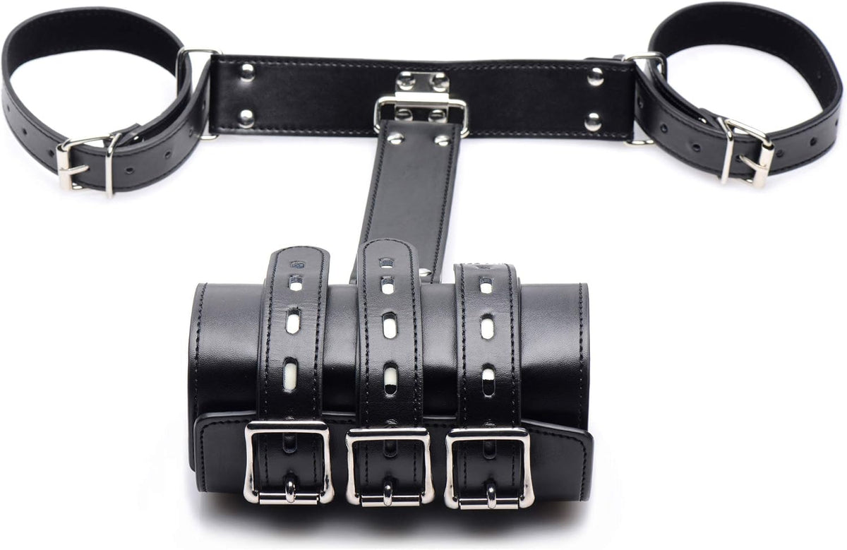 Strict Arm Binder Black – Adjustable PU Leather Bondage Restraint