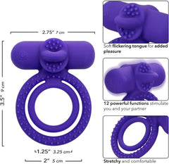 Silicone Rechargeable Dual Climaxer – Purple Vibrating Couples Enhancer