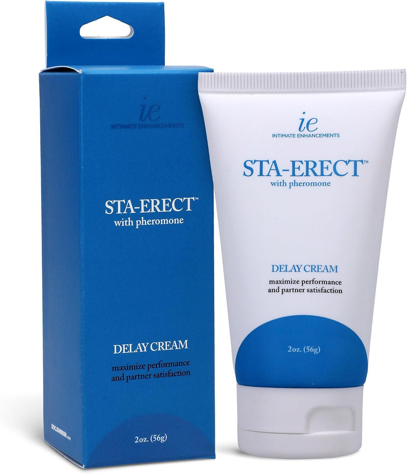 Doc Johnson Sta-Erect Delay Cream 2 oz – Benzocaine Desensitizing Male Enhancement Cream