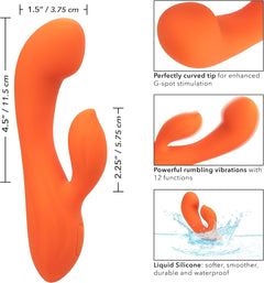 CalExotics Stella Liquid Silicone Dual G Vibrator – Rechargeable Waterproof Rabbit Vibrator