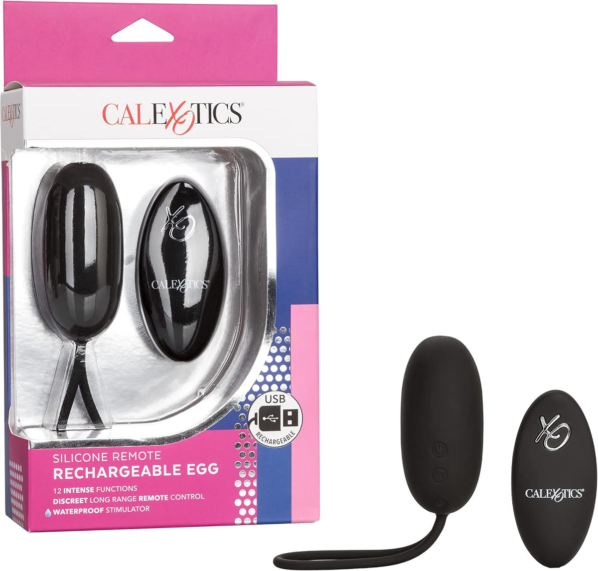 Silicone Remote Rechargeable Egg Vibrator Black – Wireless Remote-Controlled