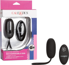 Silicone Remote Rechargeable Egg Vibrator Black – Wireless Remote-Controlled