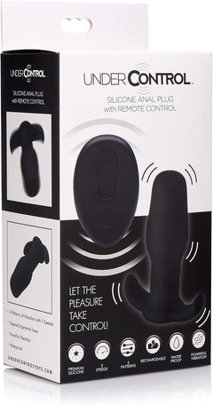 Under Control Thrusting Anal Plug with Remote Control – Rechargeable Warming Silicone Vibrating Plug