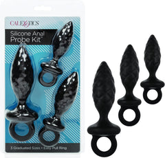 CalExotics Silicone Anal Probe Kit – 3-Piece Graduated Quilted Butt Plug Set